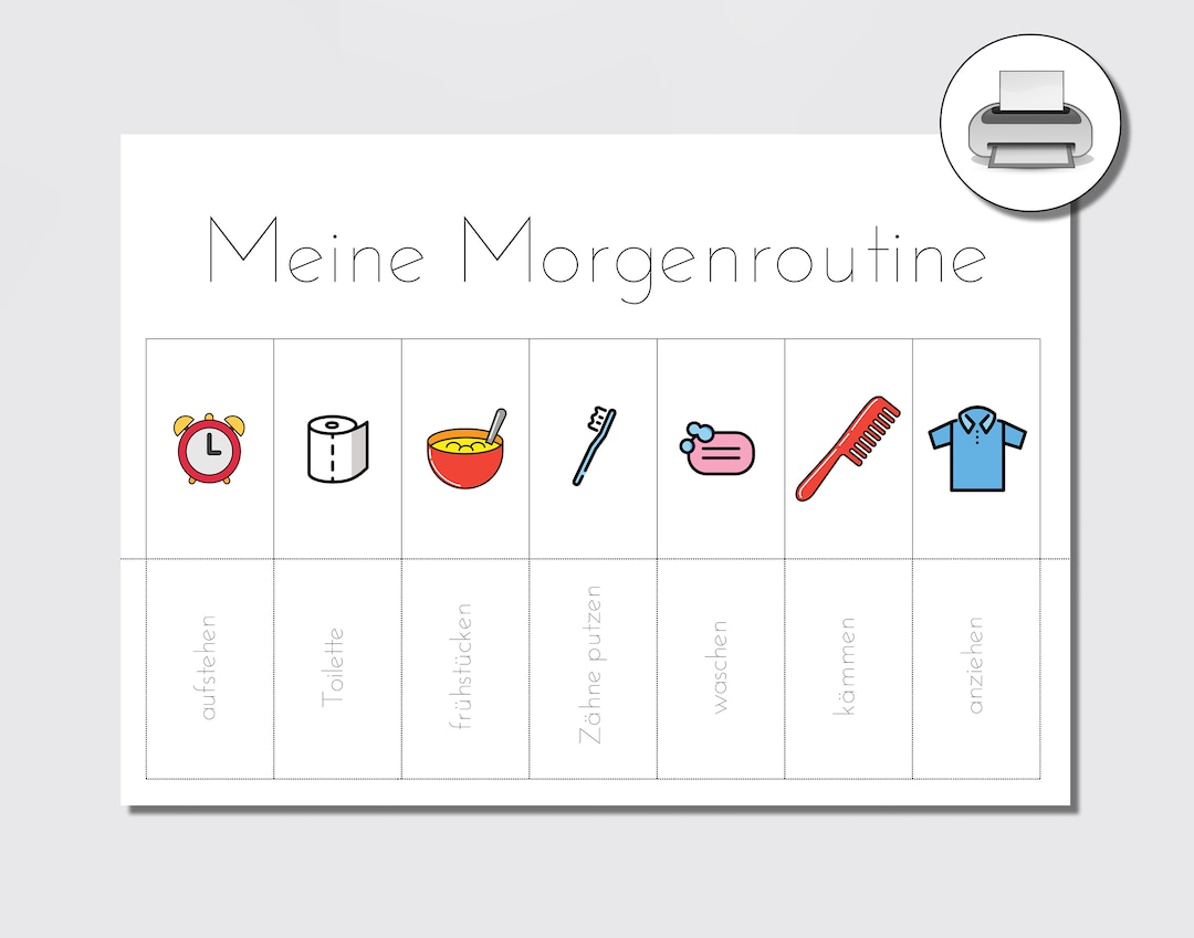 Morgenroutine Routineplan Für Kinder PDF Digital nach Montessori - Etsy.de
