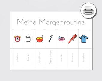 Morning routine | Routine plan | For children | PDF | Digital | according to Montessori
