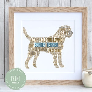 Border Terrier Print | Dog Portrait | Gift for Border Terrier Owners | Personalised Dog Portrait | Dog Memorial | Border Terrier