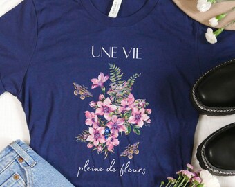 Gothic Botanical Floral T Shirt, Dark Academia Shirt, Green Academia Shirt, Gothic Tee, Dark Botanical, Floral Moth, Garden Botanical Tshirt