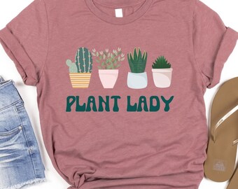 Plant Lady Tshirt, Plant Mom Shirt, Mothers Day Plant Lover Tee, Gardening Shirt, Garden Botanical Tshirts, Cottagecore Gift, Green Academia
