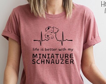 Schnauzer T Shirt for Dog Mom, Dog Dad, Schnauzer TShirt Mini Schnauzer Shirt Dog Mom T Shirt Dog Dad Tshirt Dog Lover Schnauzer