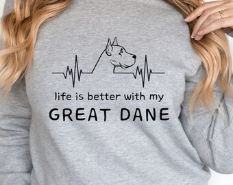 Great Dane Sweatshirt for Dog Mom, Funny Great Dane Shirt, Great Dane Sweater, Dog Mom Dad Shirts, Gift for Dog Lover, Great Dane Sweat