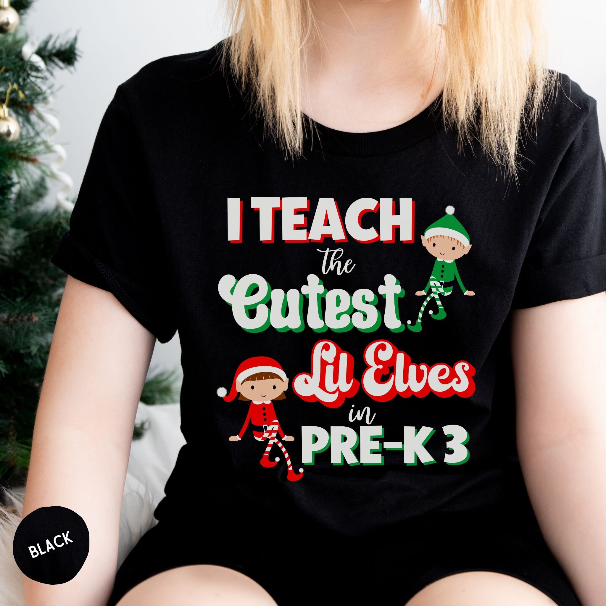 Cute Teacher Elf Christmas T-Shirt | I Just Like To Teach Cute Teacher Elf Christmas T-Shirt | I Just Like To Teach