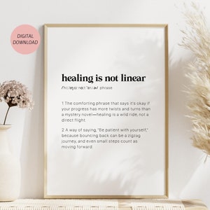 Printable Definition Wall Art for Self Care, Funny Mental Health Poster, Positive Affirmation Quote, Apartment Decor, Therapy Office Decor