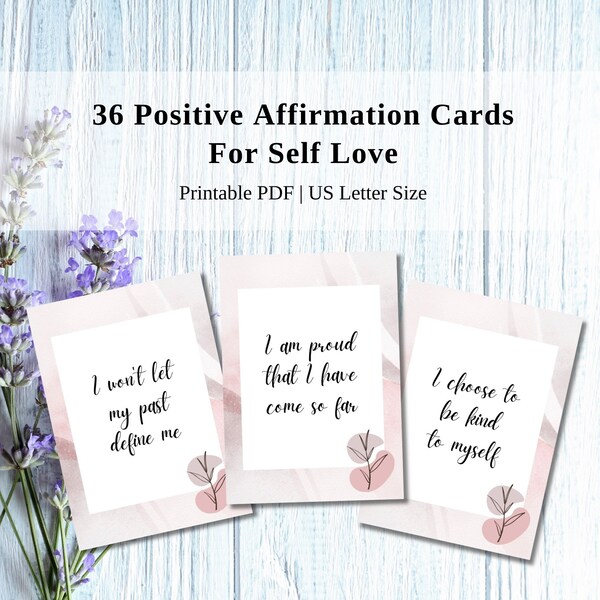 Printable Affirmation Cards For Self Love, Motivational Quotes for Mental Health, Teenage Girl Gifts, Self Care Gift for Daughter