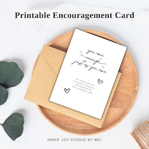 Tarjeta de ánimo imprimible para un amigo, frase de afirmación, regalo de salud mental para el amor propio, tarjeta de apoyo, pensando en ti