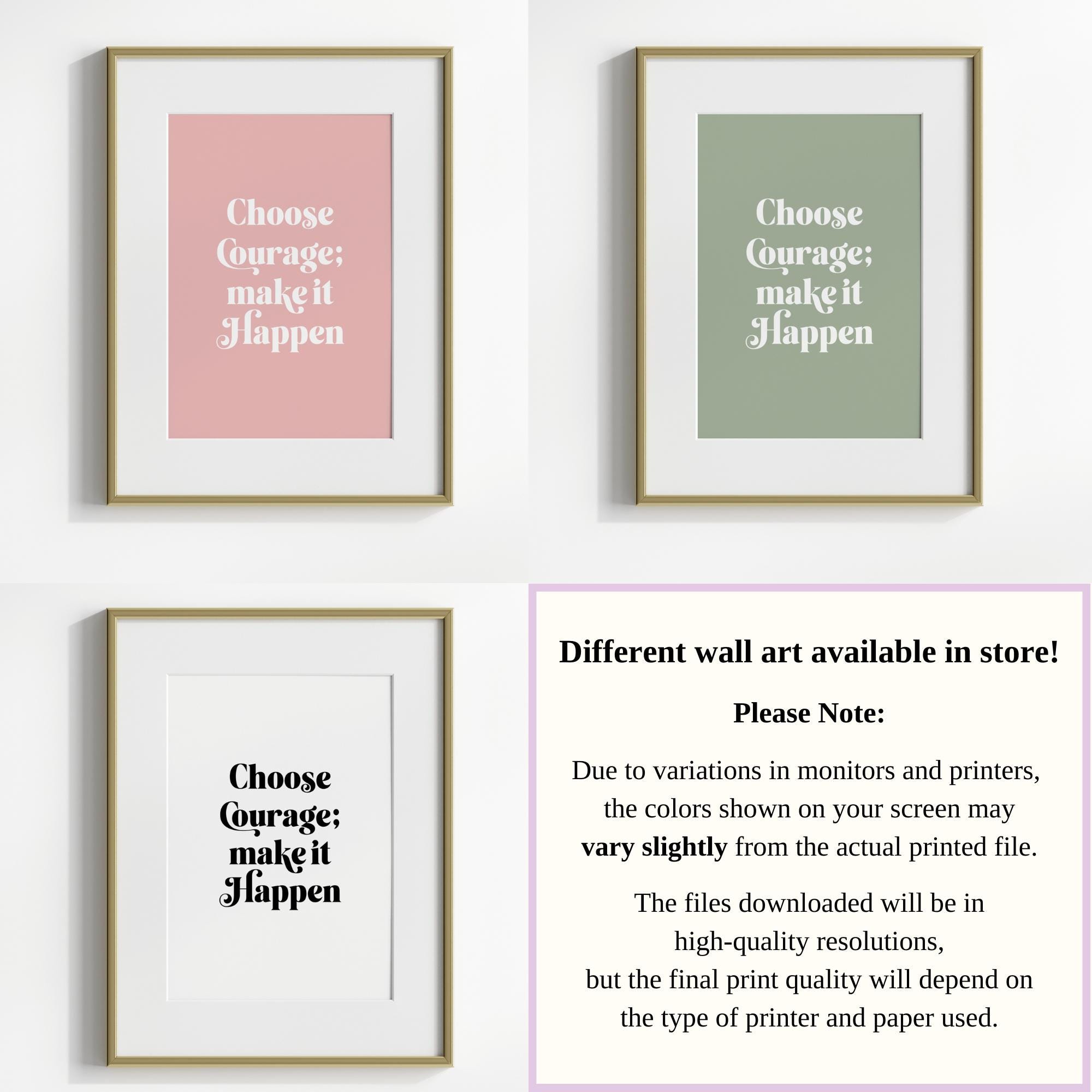 Printable Pink Motivational Wall Art for Woman, Inspirational Quote ...