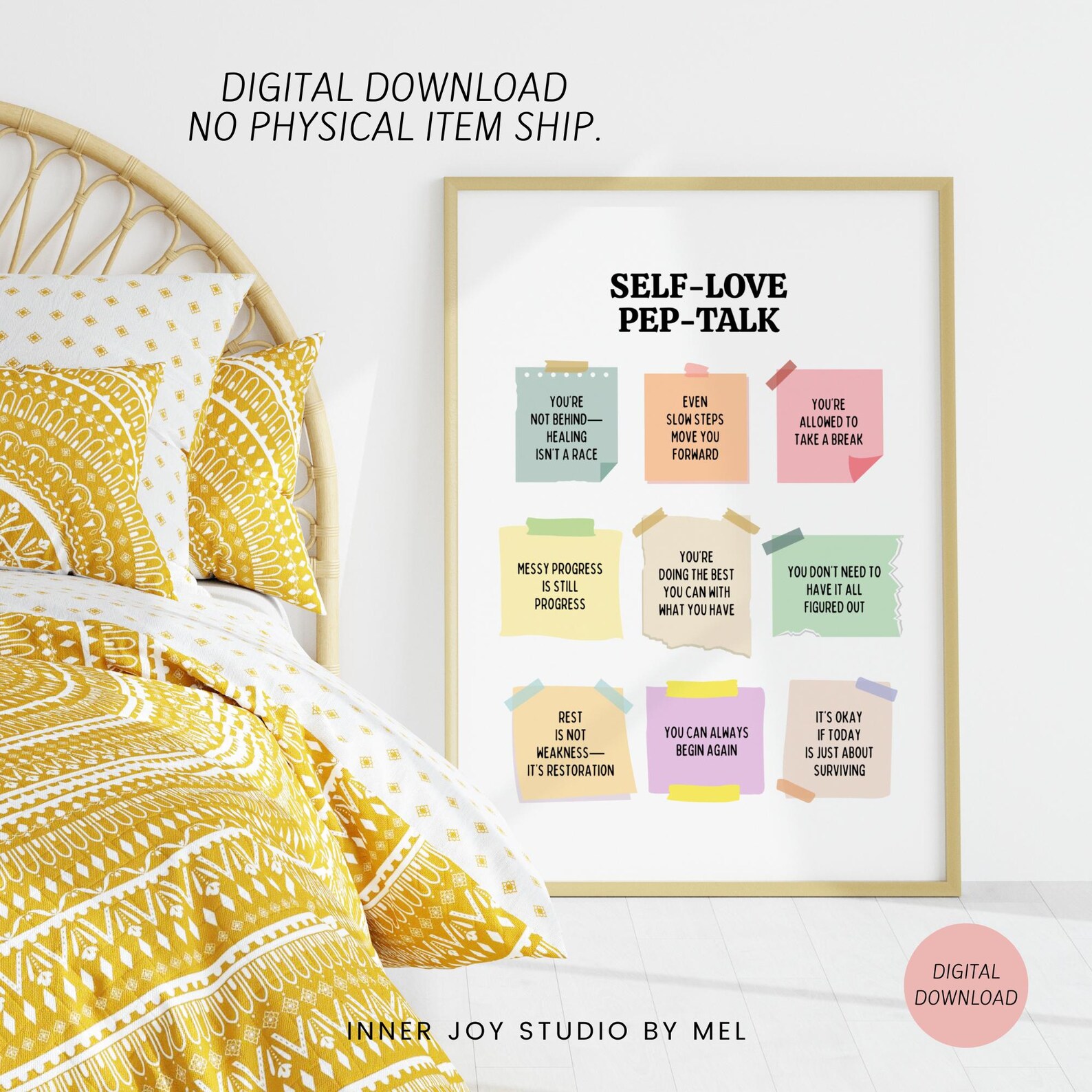 Printable Self Love Affirmation Wall Art, Mental Health Poster for Self ...