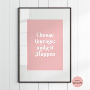 Printable Pink Motivational Wall Art for Woman, Inspirational Quote ...