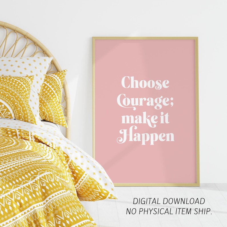 Printable Pink Motivational Wall Art for Woman, Inspirational Quote ...
