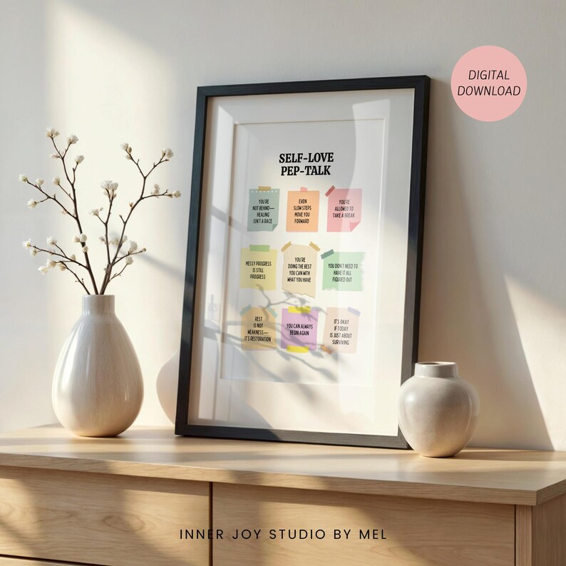 Printable Self Love Affirmation Wall Art, Mental Health Poster for Self ...
