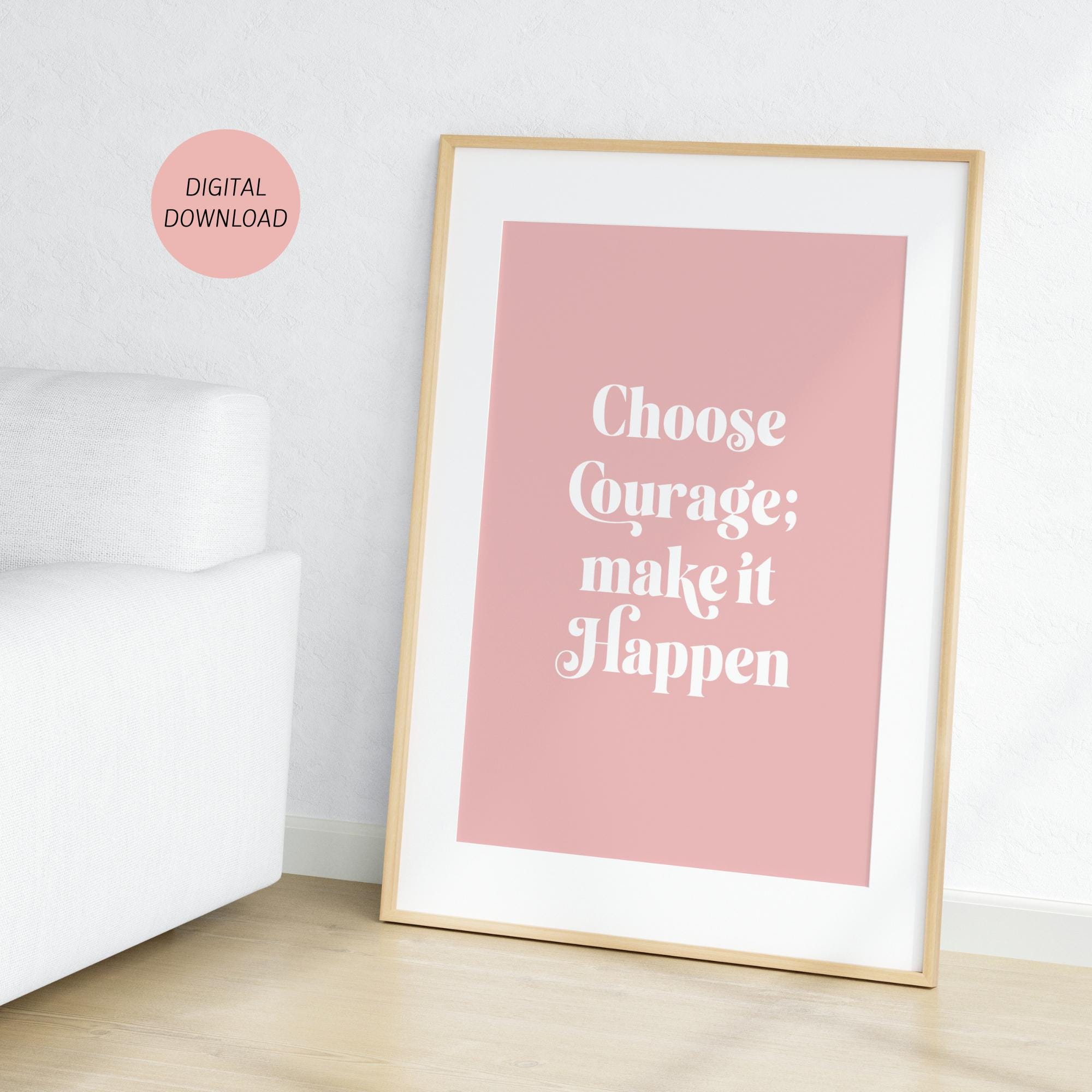 Printable Pink Motivational Wall Art for Woman, Inspirational Quote ...