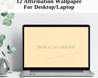 Positive Affirmation Desktop Wallpaper, Pastel Minimalist Computer Background, Motivational Quote, Laptop Wallpaper For Self Love