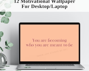 Motivational Quote Desktop Wallpaper, Pastel Minimalist Computer Background, Positive Affirmation, Laptop Wallpaper For Self Love