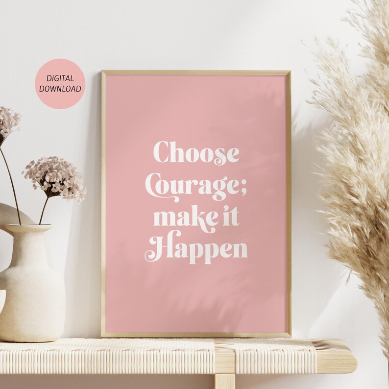 Printable Pink Motivational Wall Art for Woman, Inspirational Quote ...