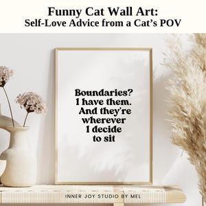 Printable Funny Cat Quote Wall Art For Self Care, Pet Decor, Cute Mental Health Poster, Cat Lover Gift, Cat Mom Gift, Apartment Decor