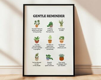 Arte mural imprimible con afirmaciones de salud mental, póster de amor propio para el autocuidado, citas inspiradoras, decoración para dormitorios, decoración para consultorios de terapia
