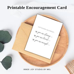 Tarjeta de ánimo imprimible para un amigo, frase de afirmación, regalo de salud mental para el amor propio, tarjeta de apoyo, pensando en ti