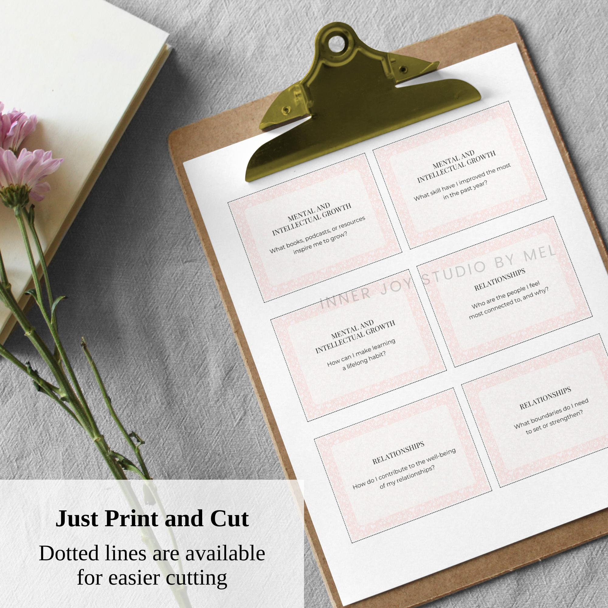 Printable Personal Growth Journal Prompt Cards for Self Reflection ...