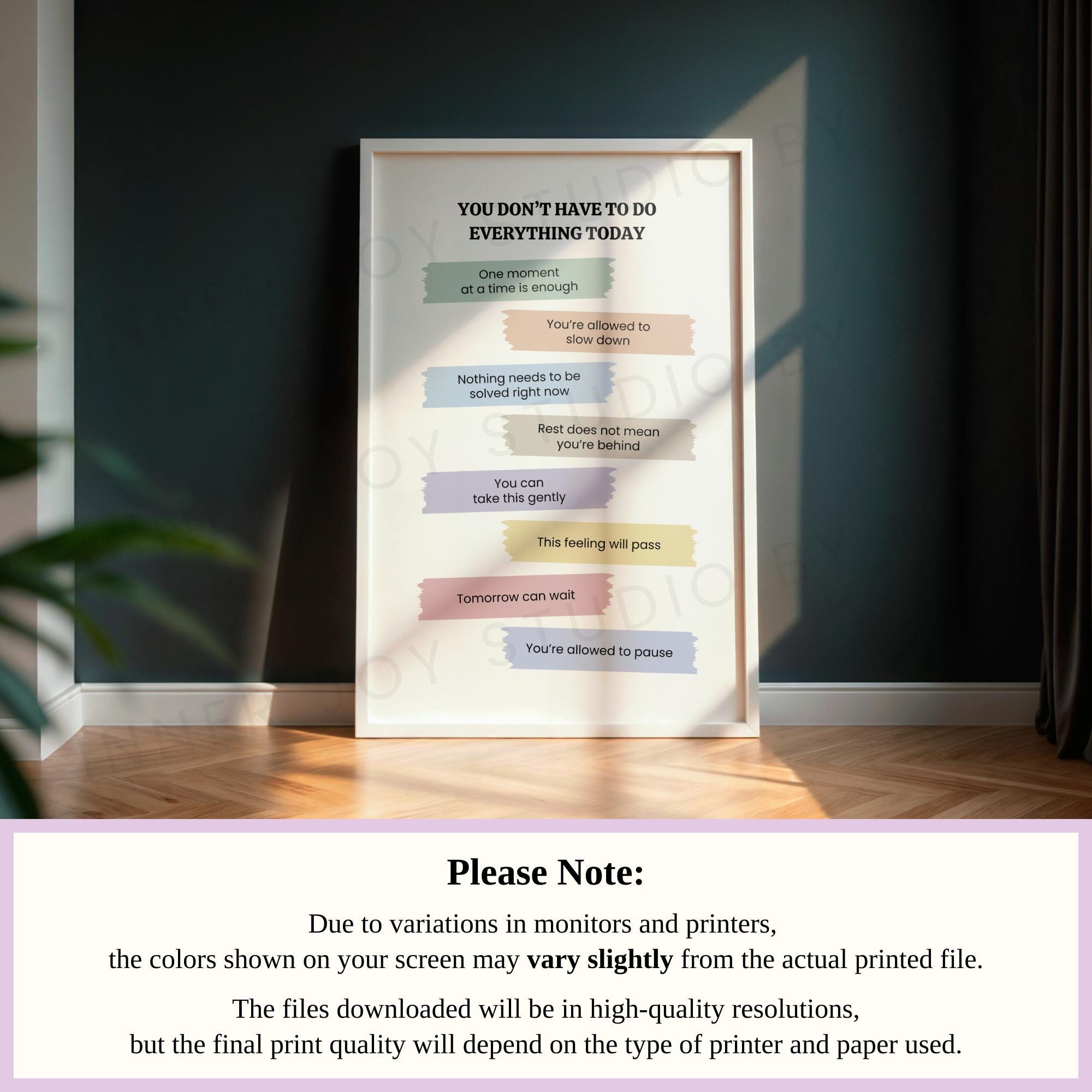 Mental Health Wall Art, Printable Self Care Poster, Therapy Office ...