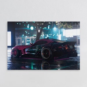 Need For Speed Heat Poster - USA Sports Car American Wall Art, Dodge Viper SRT Print, Wall Decor Racing Gaming Room, Gamer Friend Gift Cool