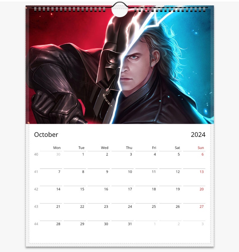 Star Wars Wall Calendar 2024 Hanging Calendar Large Nice Etsy