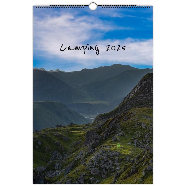 Camping Calendar for 2025 Gift Christmas Present Birthday, Backpacking Gift Hiking Mountains