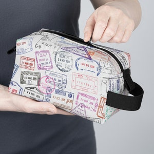 Passport Stamp Travel Toiletry Bag