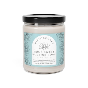 Home Sweet Housing Pool Diploscents Candle, Housewarming Gift, Foreign Service, US Embassy, Diplomat, Military Gift