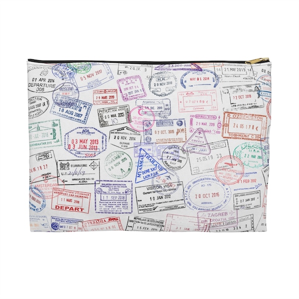 Passport Stamp Travel Pouch, Travel Essentials Bag
