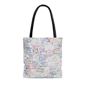Passport Stamp Travel Tote Bag