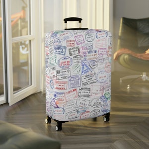 パスポートスタンプ旅行用荷物カバー、ローラーバッグ機内持ち込み用カバー