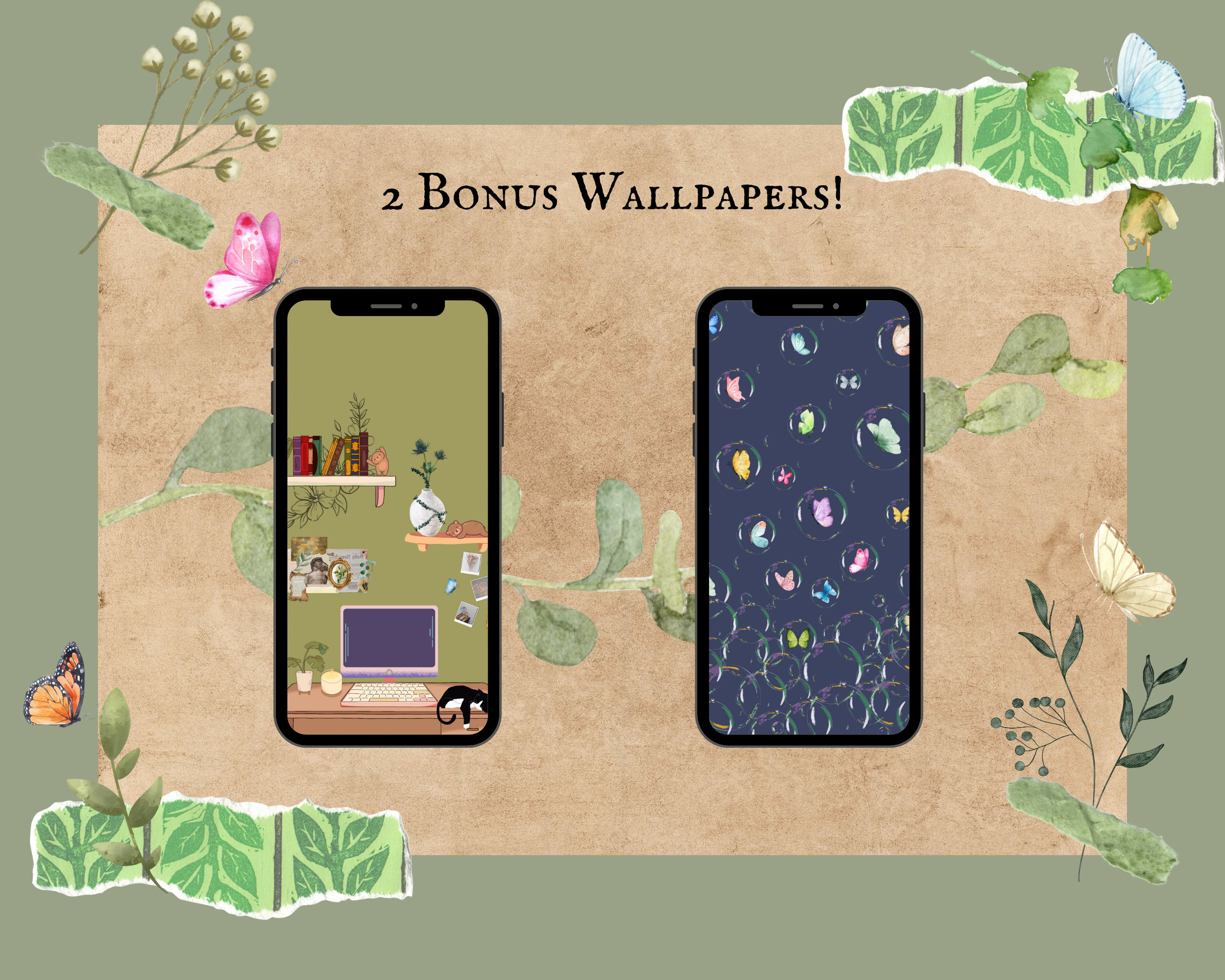 Minimalistic Aesthetic Phone Wallpapers, Digital Download, Vintage