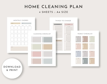 Editable Home Cleaning Schedule: Printable Chore Checklist (Instant Download)