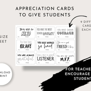 Student Appreciation Cards, Student Motivation, Student Encouragement ...