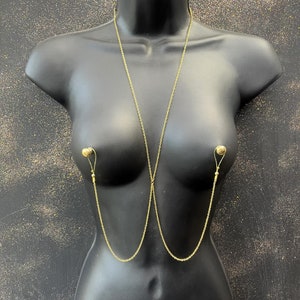 Nipple clips, Collar Nipple Chain, Light Nipple Jewelry, Non Piercing Body Jewelry, Non Piercing Intimate Jewelry, Sexy Gifts for Her