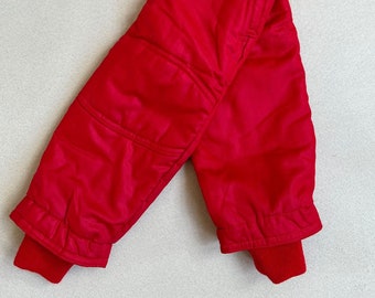 2 años VINTAGE pantalones de invierno para niños de los años 80, nuevos con etiquetas, en hermoso color rojo con puños de punto para mayor calidez, hermoso regalo para niños