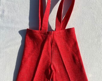 12/18 Mees - Salopette rosse vintage anni '70 Nuovo da Stock