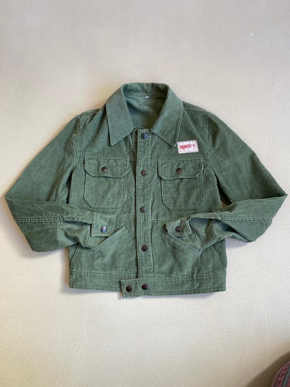 9/10 years VINTAGE 80s kids thick corduroy green j