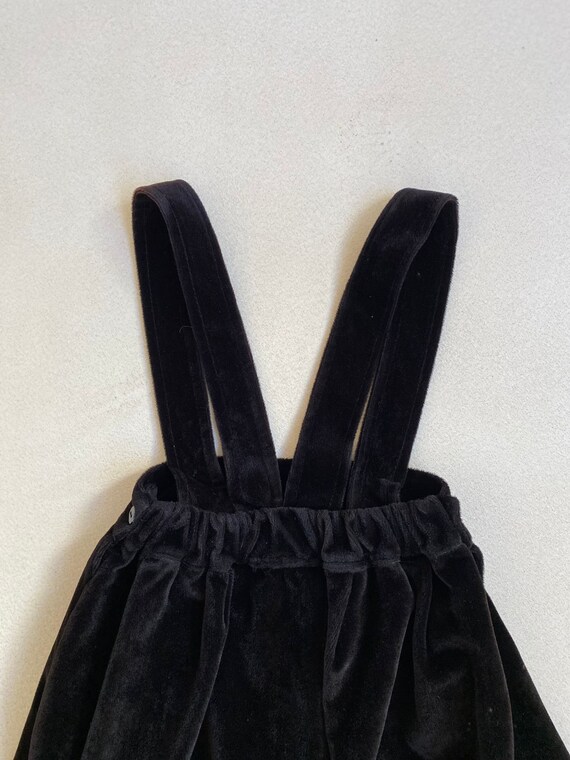 3/4 years VINTAGE 70s kids dark velvet pinafore d… - image 9