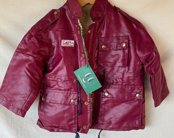 12/18 meses - Abrigo vintage 80s granate impermeable forrado