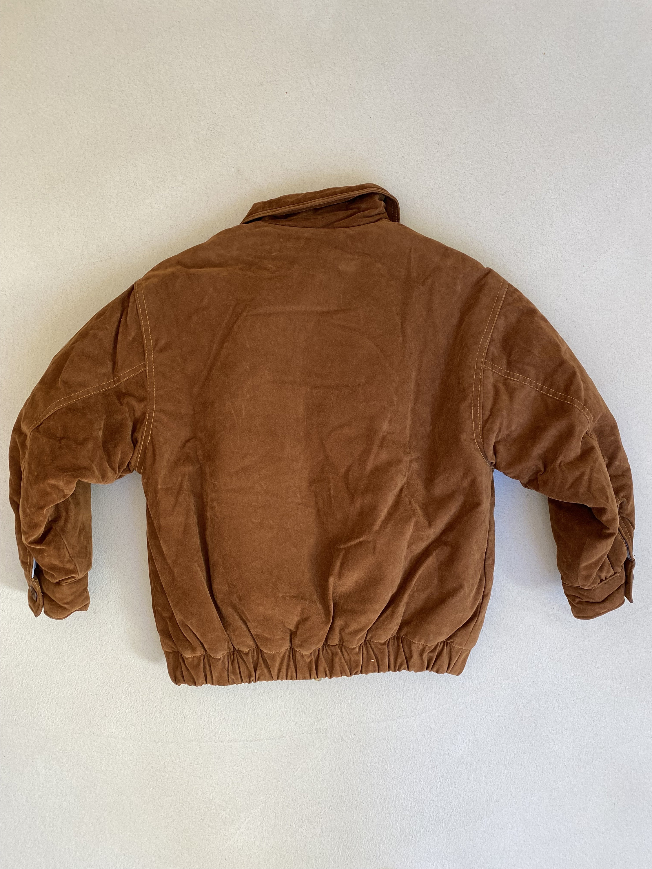 6/7 Years VINTAGE Kids Suede Jacket, Bomber Style Cut, Very Cozy Padded ...