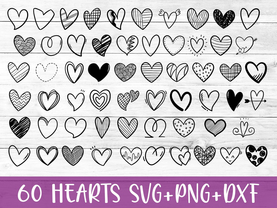 Doodle Heart SVG Bundle Heart SVG Bundle Sketch Hand-drawn - Etsy México
