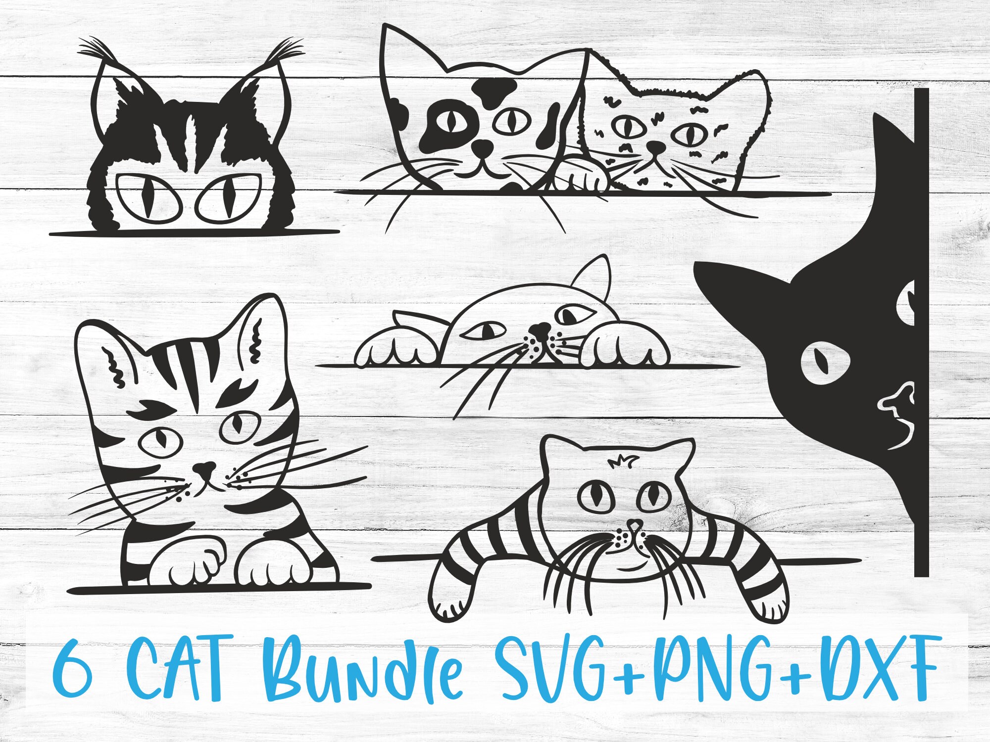 Cat Silhouette Peeking Cat SVG Cat SVG Cat Face SVG Cat Cut Files Cat