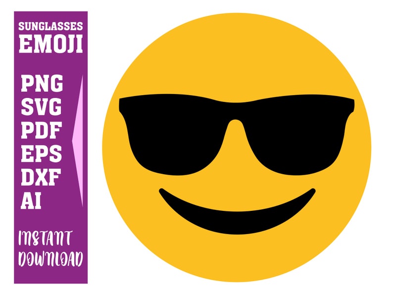 Sunglasses Smiley Face Svg Sunglasses Emoji Face Svg Happy Face Svg