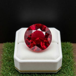 14 CT Faceted Certified Natural Ruby Round Cut Untreated Burma Pigeon Blood Red Ruby Gemstone Loose Ruby Rings | Free Standard Delivery
