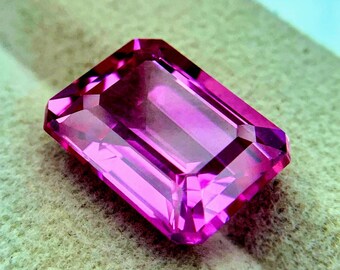 Loose Natural Pink Sapphire Emerald Shape Natural Loose Gemstones 10 carat High Quality Faceted & Untreated Sapphire Ring size Sapphire