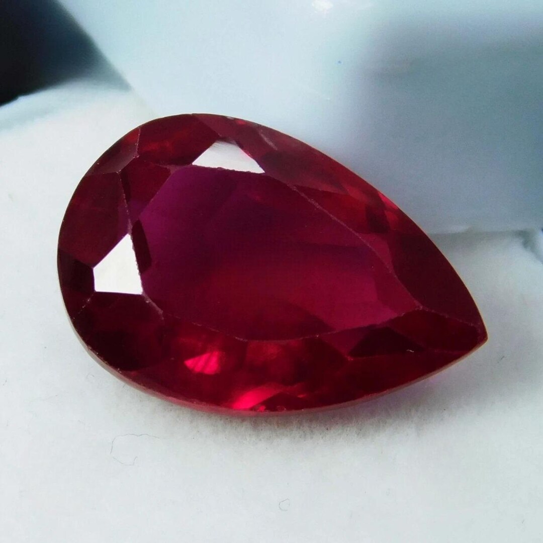 Certified 7 CT Natural Ruby Pear Shape Burma Pigeon Blood Red Ruby ...