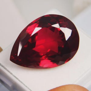 14 CT Faceted Certified Natural Ruby Pear Cut Untreated Burma Pigeon Blood Red Ruby Gemstone Loose Ruby Rings | Free Standard Delivery